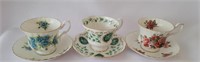 THREE ROYAL ALBERT CUPS AND SAUCERS