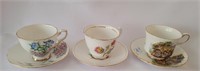 THREE ROYAL STAFFORD CUPS AND SAUCERS