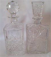 TWO CRYSTAL DECANTERS