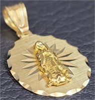 14K Gold Religious Pendant