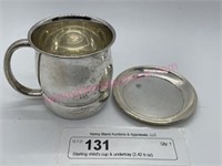Sterling child's cup & sm. coaster (2.42 tr.oz)