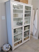 2 Glass Door Bookcase / Storage Cabinet