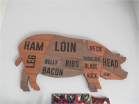 Farmhouse Wooden Pig Decor
