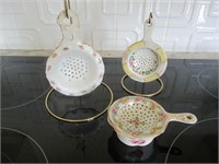 Vintage Porcelain Tea Strainers