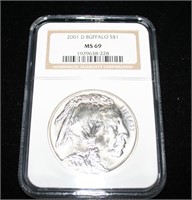 2001 D Buffalo $1.00 MS69 Coin