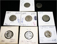 (2) Shield Nickels, (3) V-Nickels, (3) Jefferson