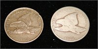 (2) Flying Eagle Pennies 1858