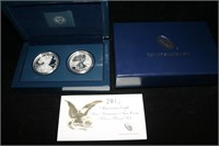 2012 (2) American Eagle Silver 1 OZ Proof Coins