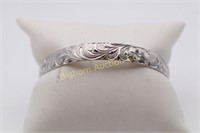 Sterling Silver Engraved Bangle Bracelet