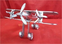 Cast Aluminum 3 Prop, Bi-Wing Airplane