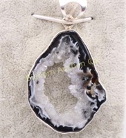 Geode Pendant, Sterling Silver