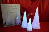 LED Color Changing Tree Set 3pc lot 11" - 19" tall