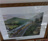 wood framed  Chessie steam train artwork