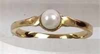 14K Gold Ring with Pearl