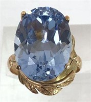 10K Gold Ring with Large Blue Stone