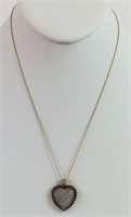 14K Gold Necklace with White Sapphire Pendant
