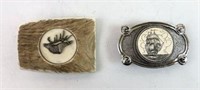 Scrimshaw and Antler Style Belt Buckles