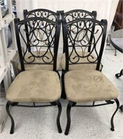 Metal Dining Chairs with Upholstered Seats