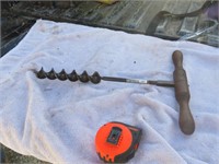 Vintage 1 3/8" Wood Handled Drill Bit