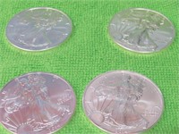 4 2014 Walking Liberty Silver Coins 1 Troy Oz Each