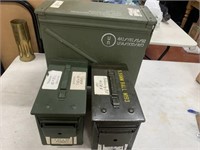 3 Metal Ammo Boxes USA, Empty