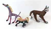 Carved Wood Painted  Animals from Mexico