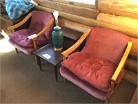 (2) Vintage padded chairs