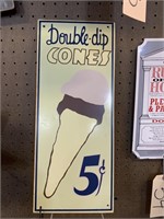 Metal "Double Dip Cones 5" sign