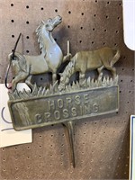 Brass "Horse Crossing" Stake