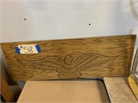 Wood etched eagle wall hanging