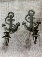 Brass Anchor Candle wall holders