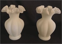 2 Small Fenton Vases, 5.5" tall