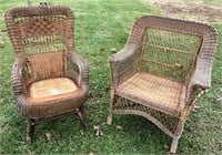 2 Old Wicker Chairs