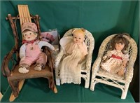 3 Dolls on Chairs