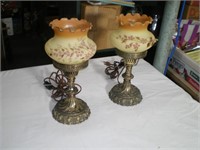Westmoreland Glass Lamps, Autumn Floral
