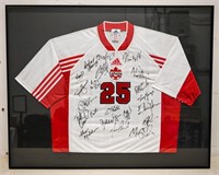 2000 GOLD CUP SIGNED TEAM CANADA FRAMED JERSEY