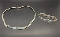 Sterling Silver And Turquoise Inlay Jewelry