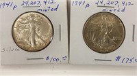 1941 P Walking Liberty Silver Half Dollars