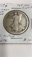 1917 D Walking Liberty Silver Half Dollar