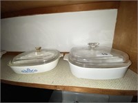 2 Corningware cookware with lids