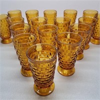 Lot of 17 Vintage Amber Glasses