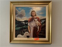 JESUS W LAMP FRAMED ART & MORE
