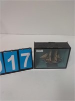 SMALL MODEL SHIP IN CASE