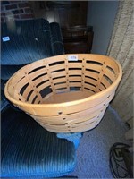 oval basket with leather handles