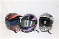 3 helmets