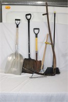 shovels, broom, sythe
