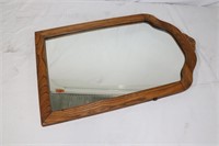 oak 3 drawer dresser with swing mirror