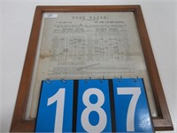 1849 NEW YORK & ERIE RAILROAD FRAMED TIME TABLE