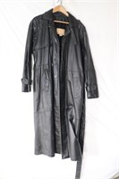 Vintage leather full length jacket