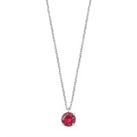 Round Cut .96ct Ruby Necklace